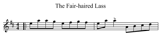 Fair-haired Lass, The  - staff notation
