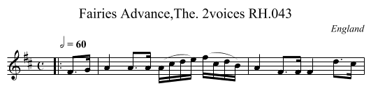 Fairies Advance,The. 2voices RH.043 - staff notation