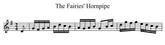 Fairies' Hornpipe, The  - staff notation