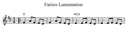 Fairies Lamentation - staff notation