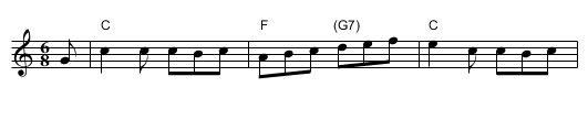 Fairie's Revels. HSJJ.019 - staff notation
