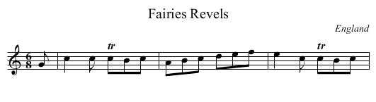 Fairies Revels - staff notation
