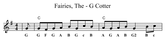 Fairies, The - G Cotter - staff notation