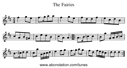 Fairies, The - staff notation