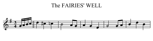 FAIRIES' WELL, The - staff notation