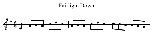 Fairlight Down - staff notation