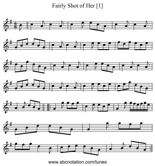 Fairly Shot of Her [1] - staff notation
