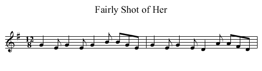 Fairly Shot of Her - staff notation