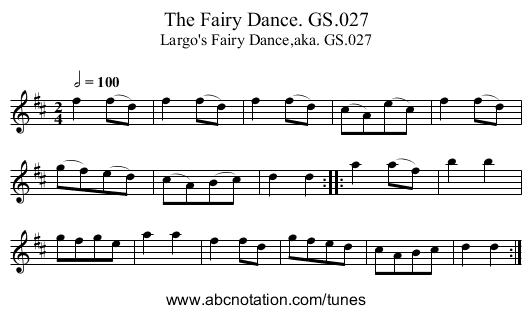 Fairy Dance. GS.027, The - staff notation