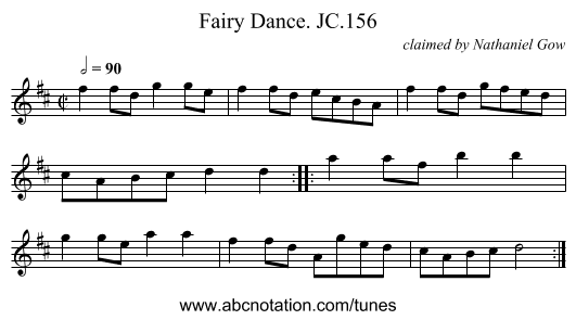 Fairy Dance. JC.156 - staff notation