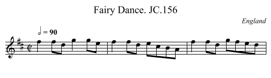 Fairy Dance. JC.156 - staff notation