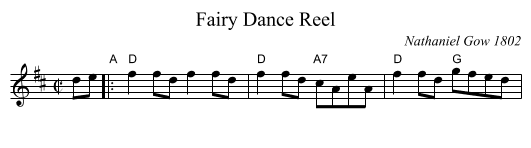 Fairy Dance Reel - staff notation