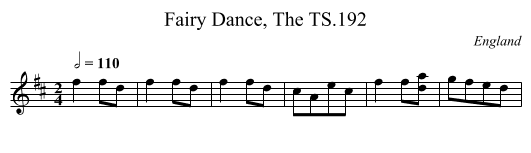 Fairy Dance, The TS.192 - staff notation