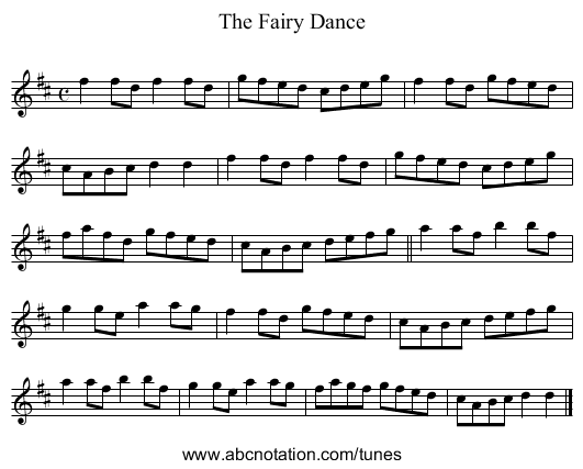 Fairy Dance, The - staff notation