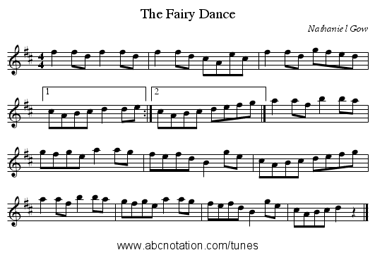 Fairy Dance, The - staff notation