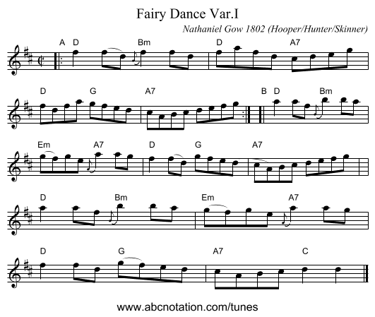 Fairy Dance Var.I - staff notation