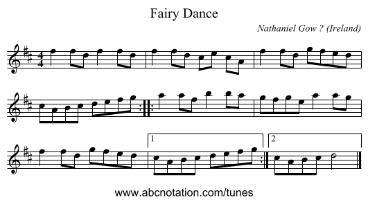 Fairy Dance - staff notation