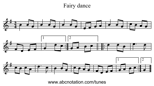 Fairy dance - staff notation