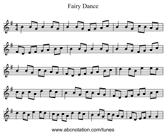 Fairy Dance - staff notation
