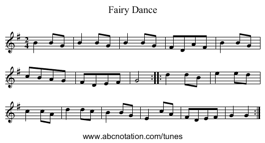 Fairy Dance - staff notation