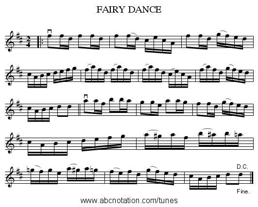 FAIRY DANCE - staff notation