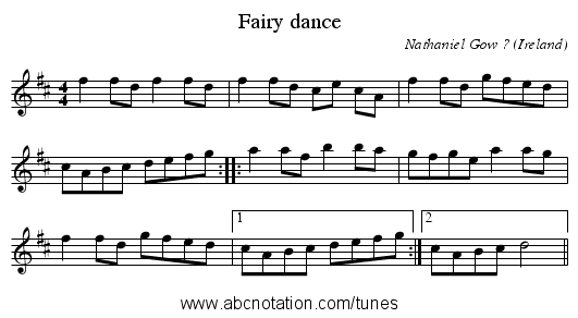 Fairy dance - staff notation