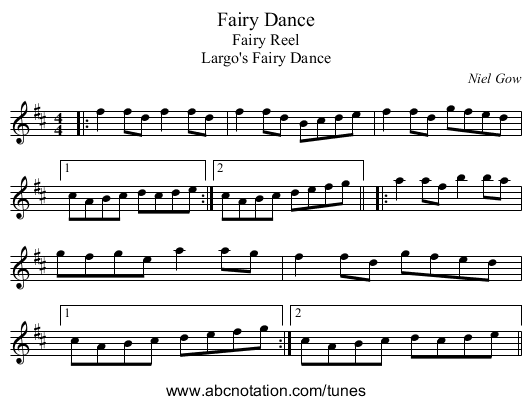 Fairy Dance - staff notation