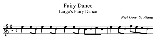 Fairy Dance - staff notation