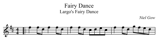 Fairy Dance - staff notation