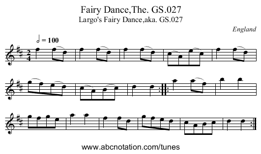 Fairy Dance,The. GS.027 - staff notation