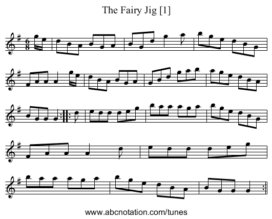 Fairy Jig [1], The - staff notation