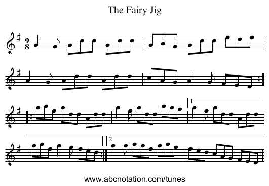 Fairy Jig, The - staff notation