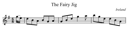Fairy Jig, The  - staff notation