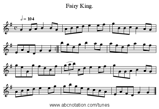 Fairy King. - staff notation