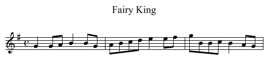 Fairy King - staff notation