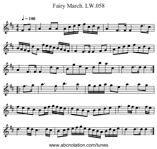 Fairy March. LW.058 - staff notation