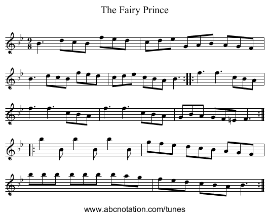 Fairy Prince, The - staff notation