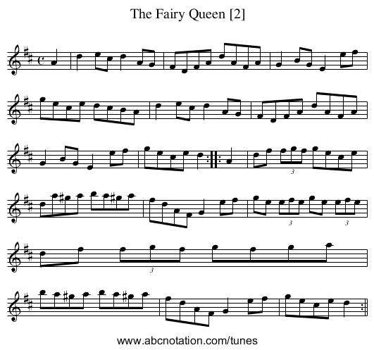 Fairy Queen [2], The - staff notation