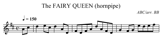 FAIRY QUEEN (hornpipe), The - staff notation