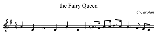 Fairy Queen, the  - staff notation