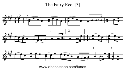 Fairy Reel [3], The - staff notation