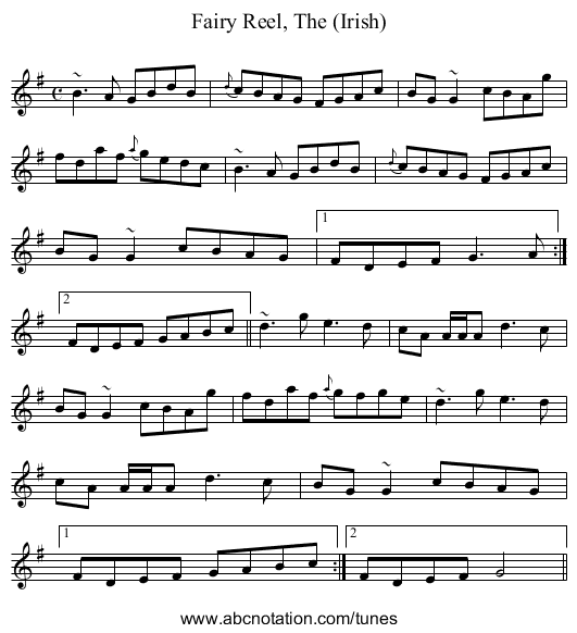Fairy Reel, The (Irish) - staff notation