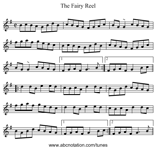 Fairy Reel, The - staff notation