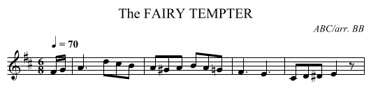 FAIRY TEMPTER, The - staff notation