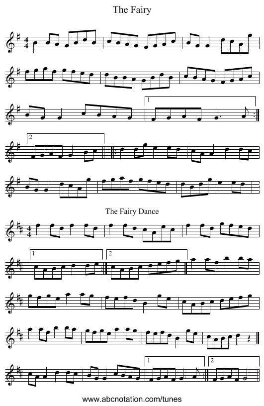Fairy, The - staff notation