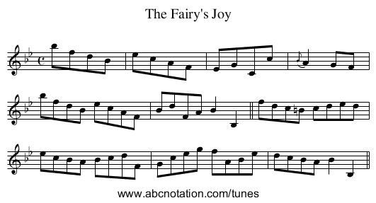 Fairy's Joy, The - staff notation
