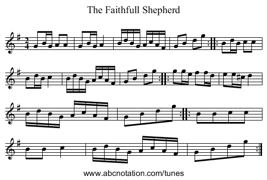 Faithfull Shepherd, The - staff notation