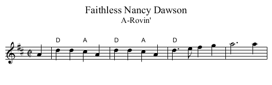 Faithless Nancy Dawson - staff notation