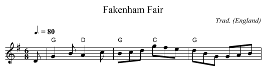 Fakenham Fair - staff notation