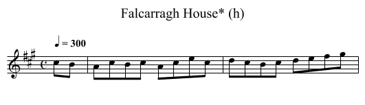 Falcarragh House* (h) - staff notation